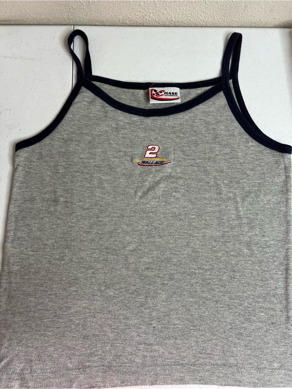 Vintage Chase Authentics Wallace #2 Women’s Baby Tee tank top Size X-LARGE Y2K